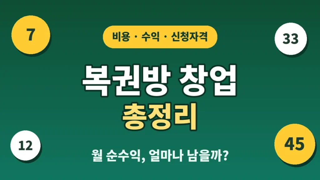복권방 창업 비용